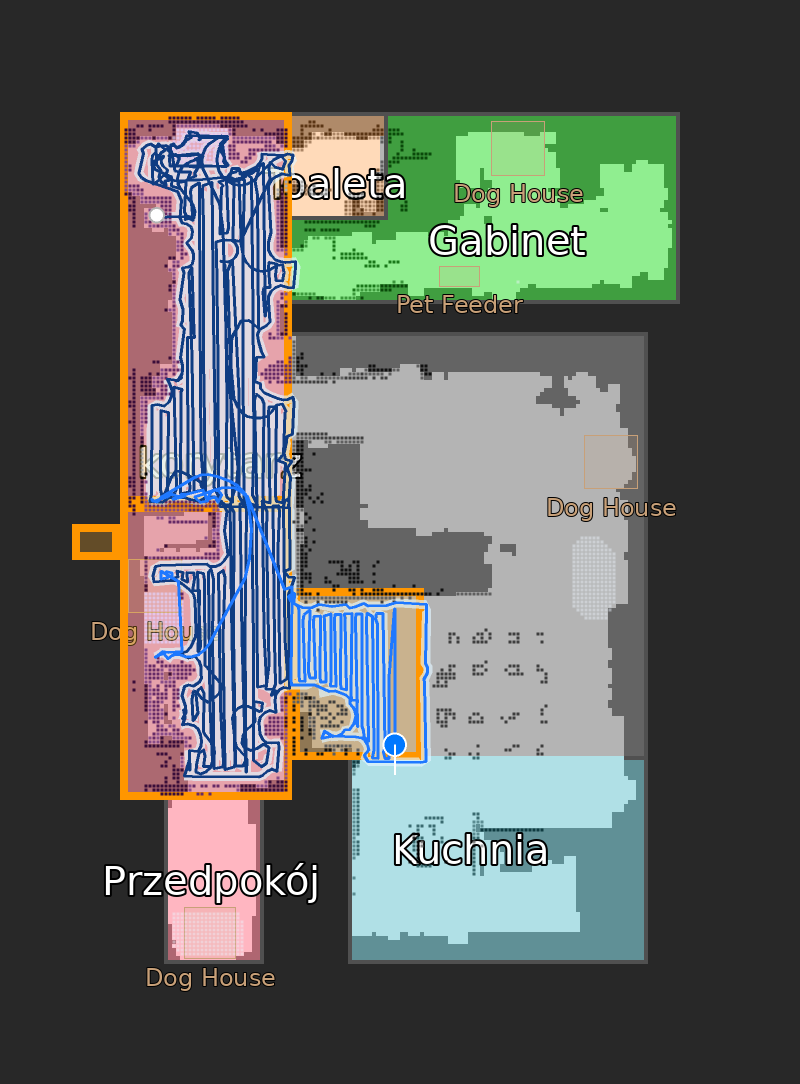 Zone cleaning overlay on the Narwal map card in Home Assistant